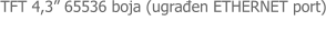 TFT 4,3� 65536 boja (ugrađen ETHERNET port)